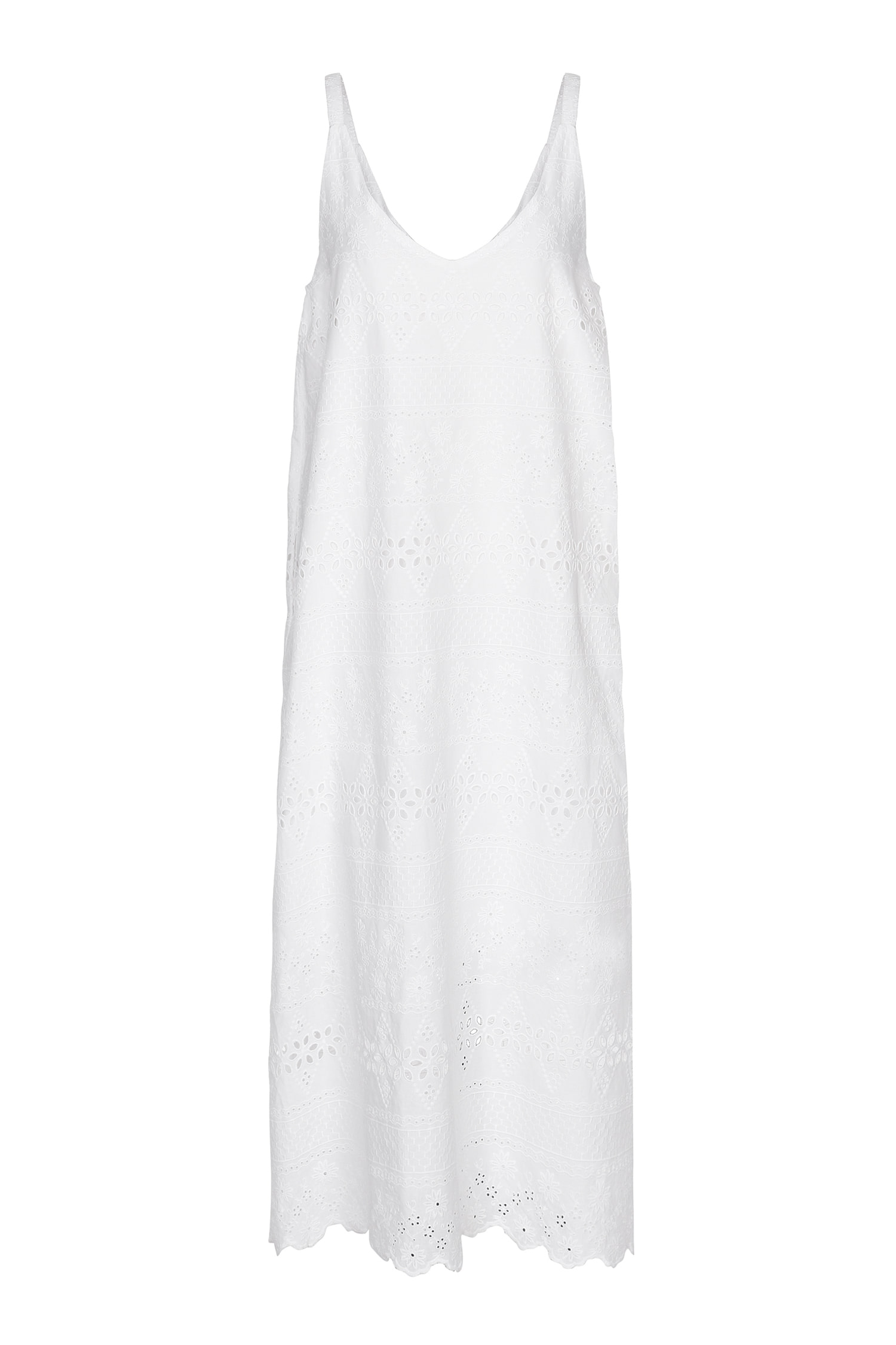 Flower lace sleeveless dress - Ivory