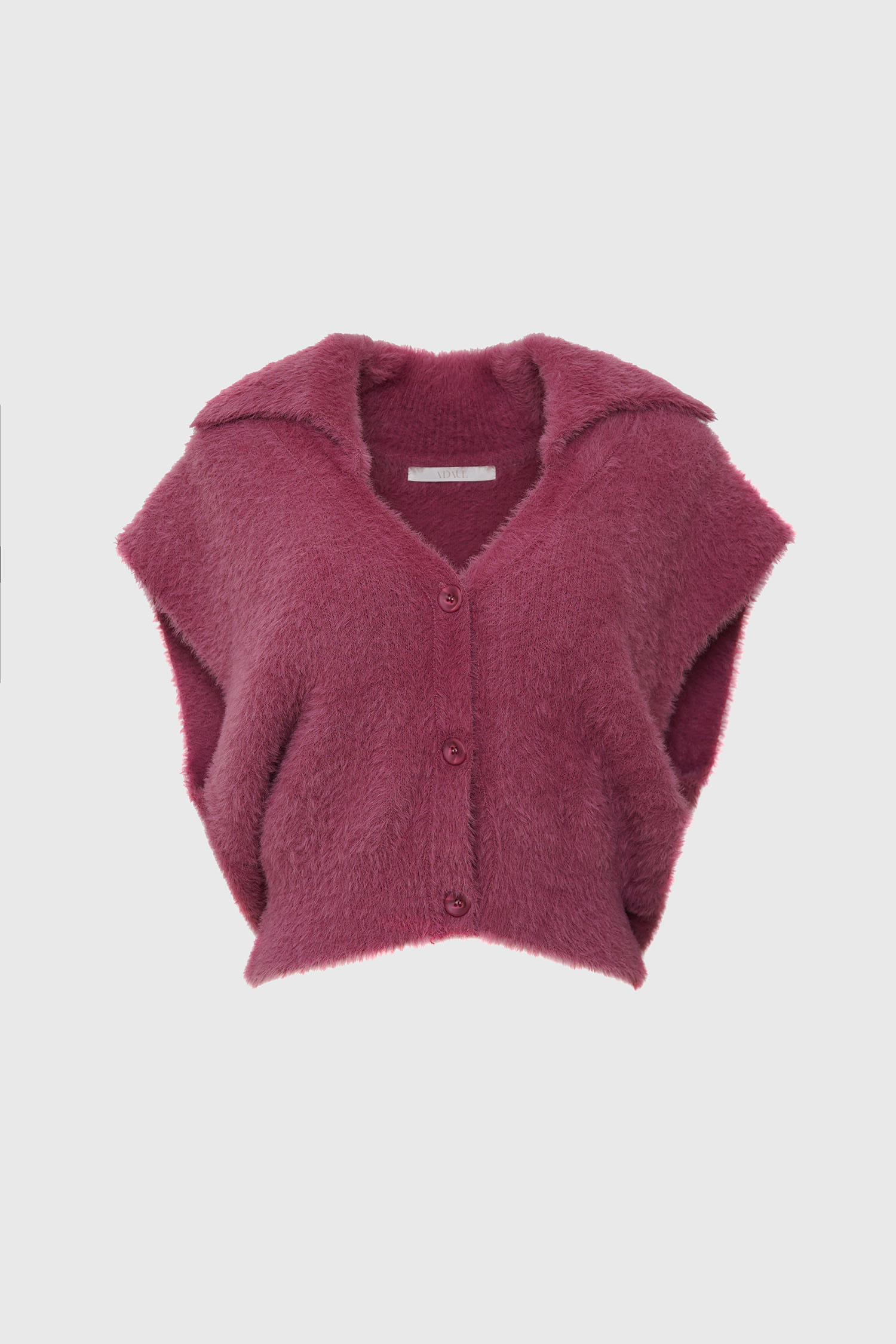 Liky loose collar knit vest - deep pink