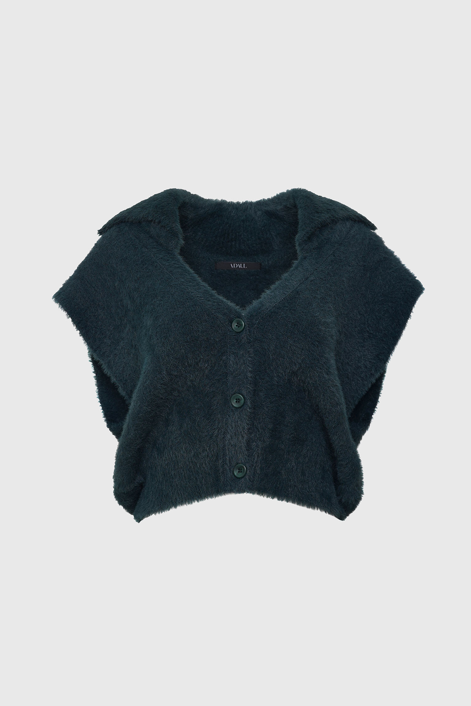 Liky loose collar knit vest - blue green