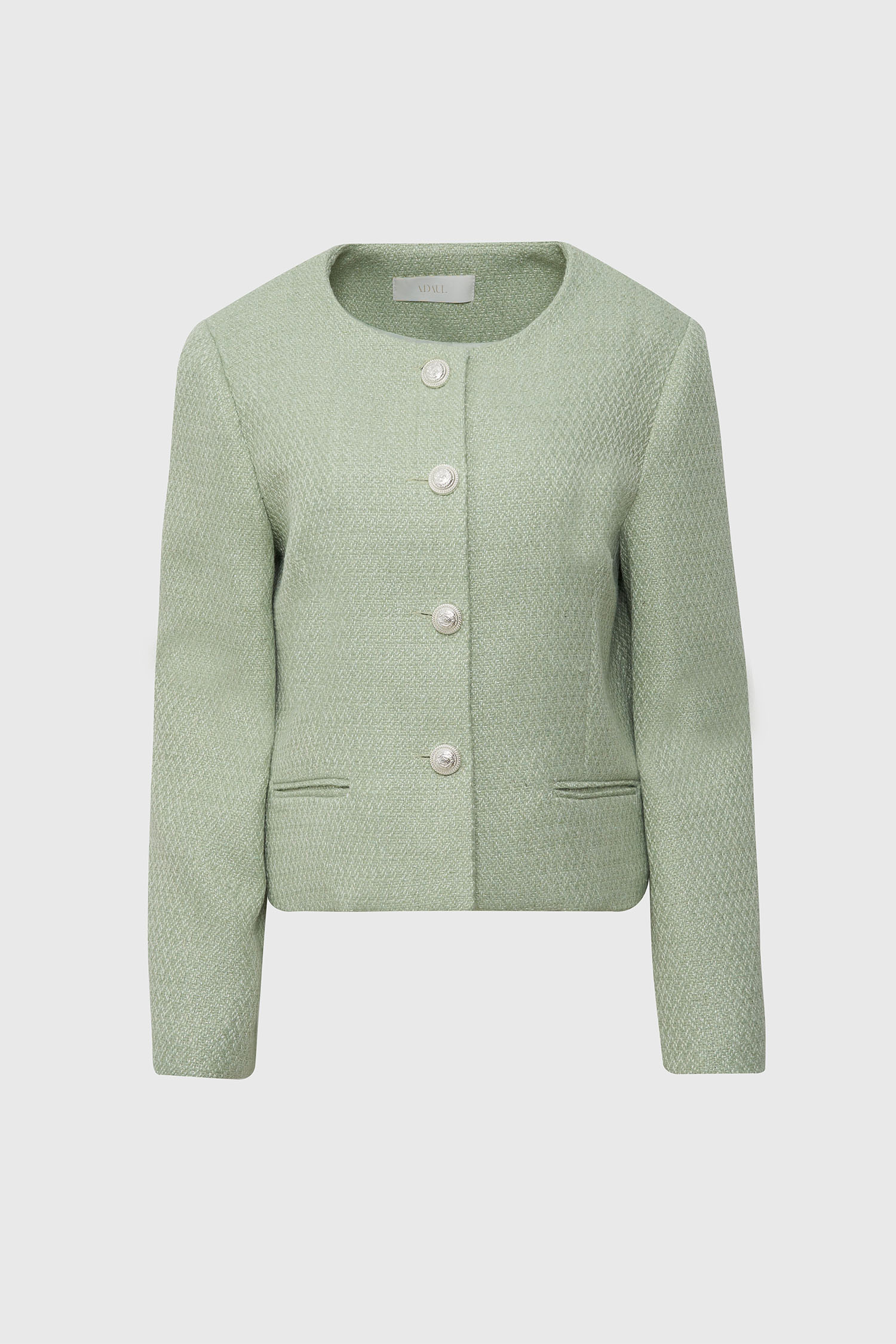 Bold button point tweed jacket - mint