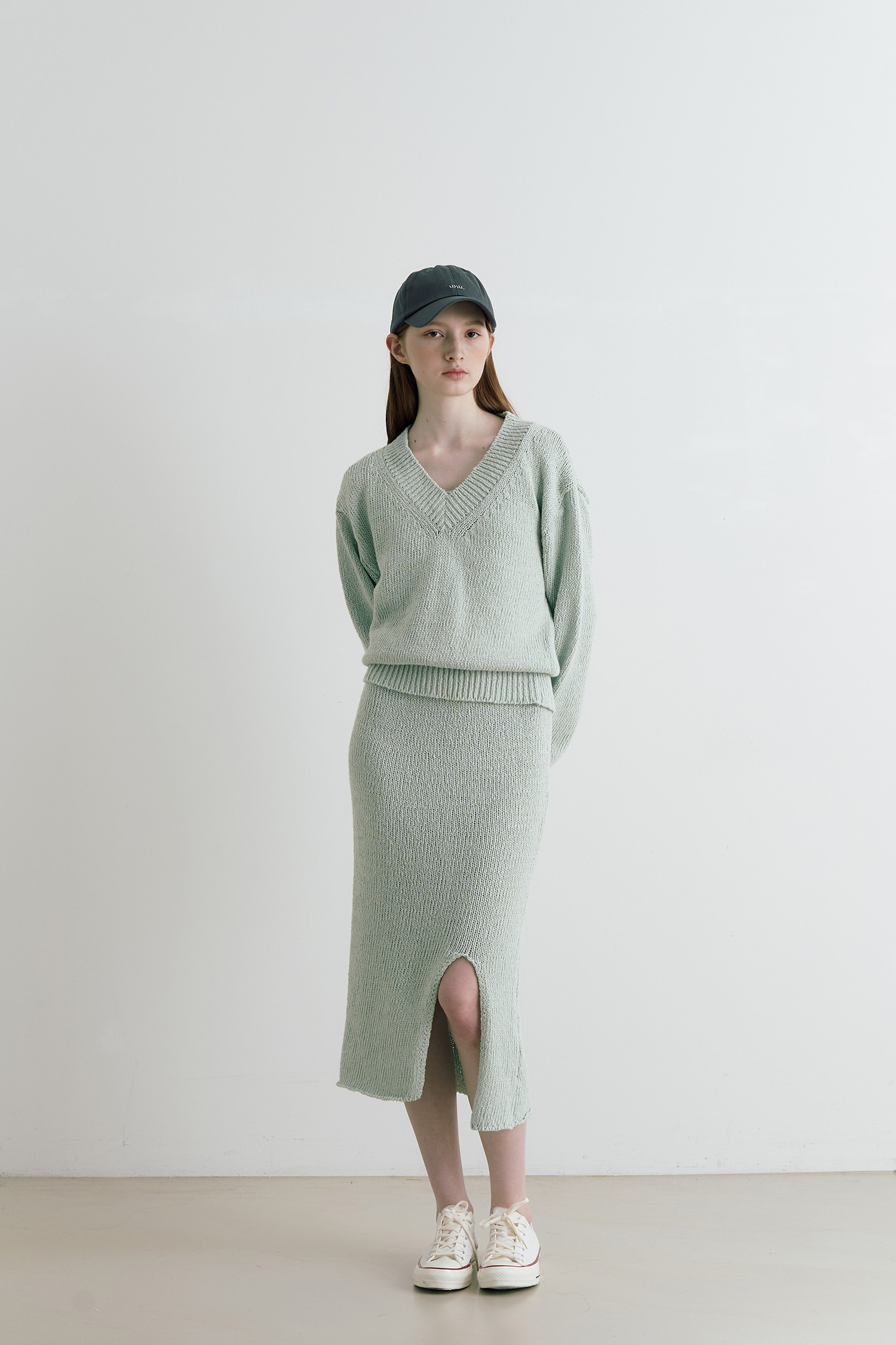 Snug daily knit dress set - mint