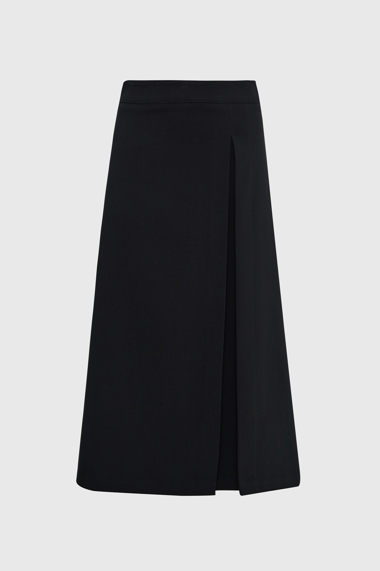 Deep fake slit long skirt - black