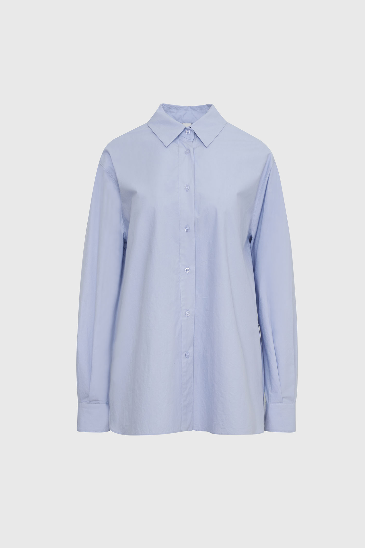 AD sailboat embroidery loose fit shirt - blue