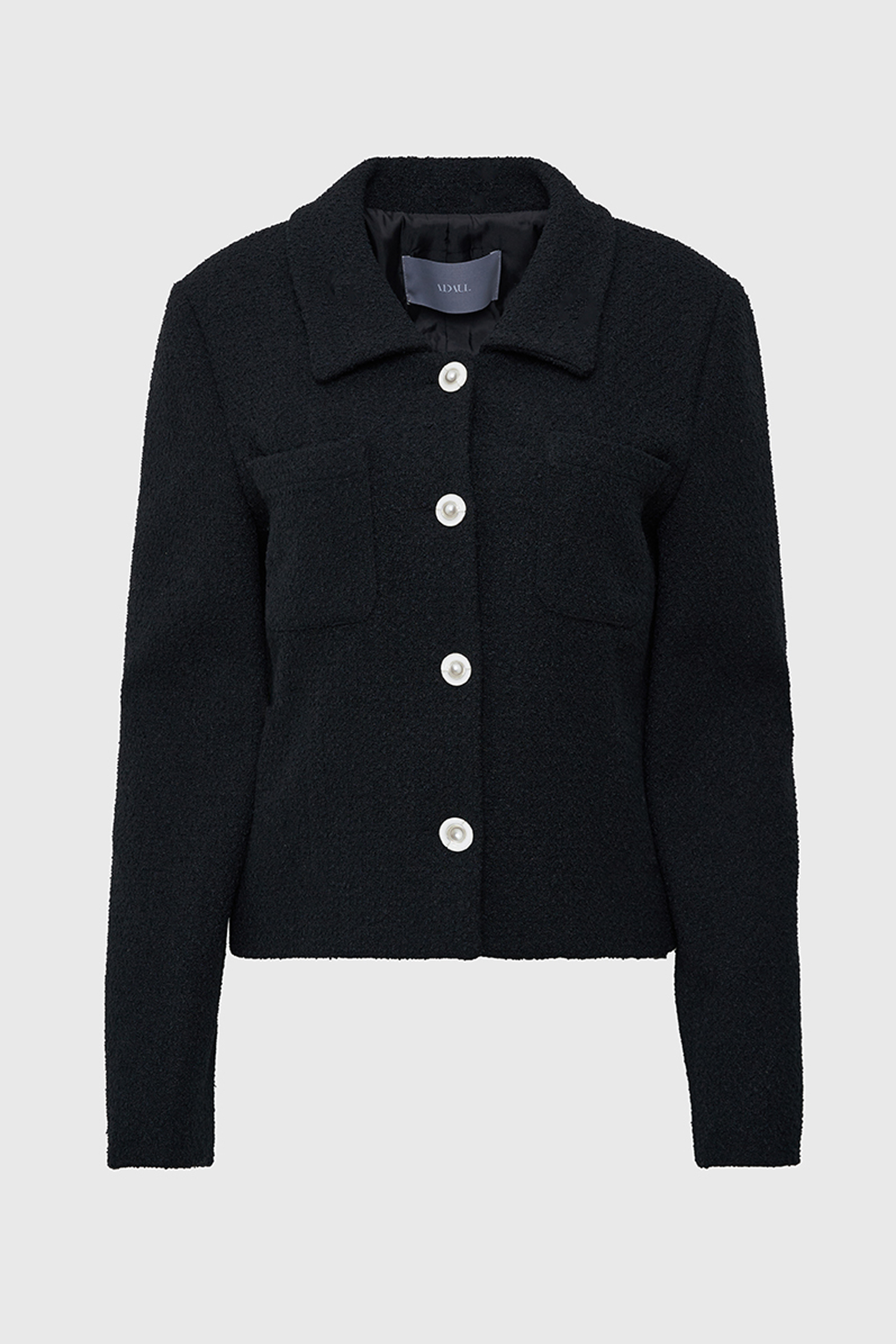 Ella two pocket tweed jacket - black