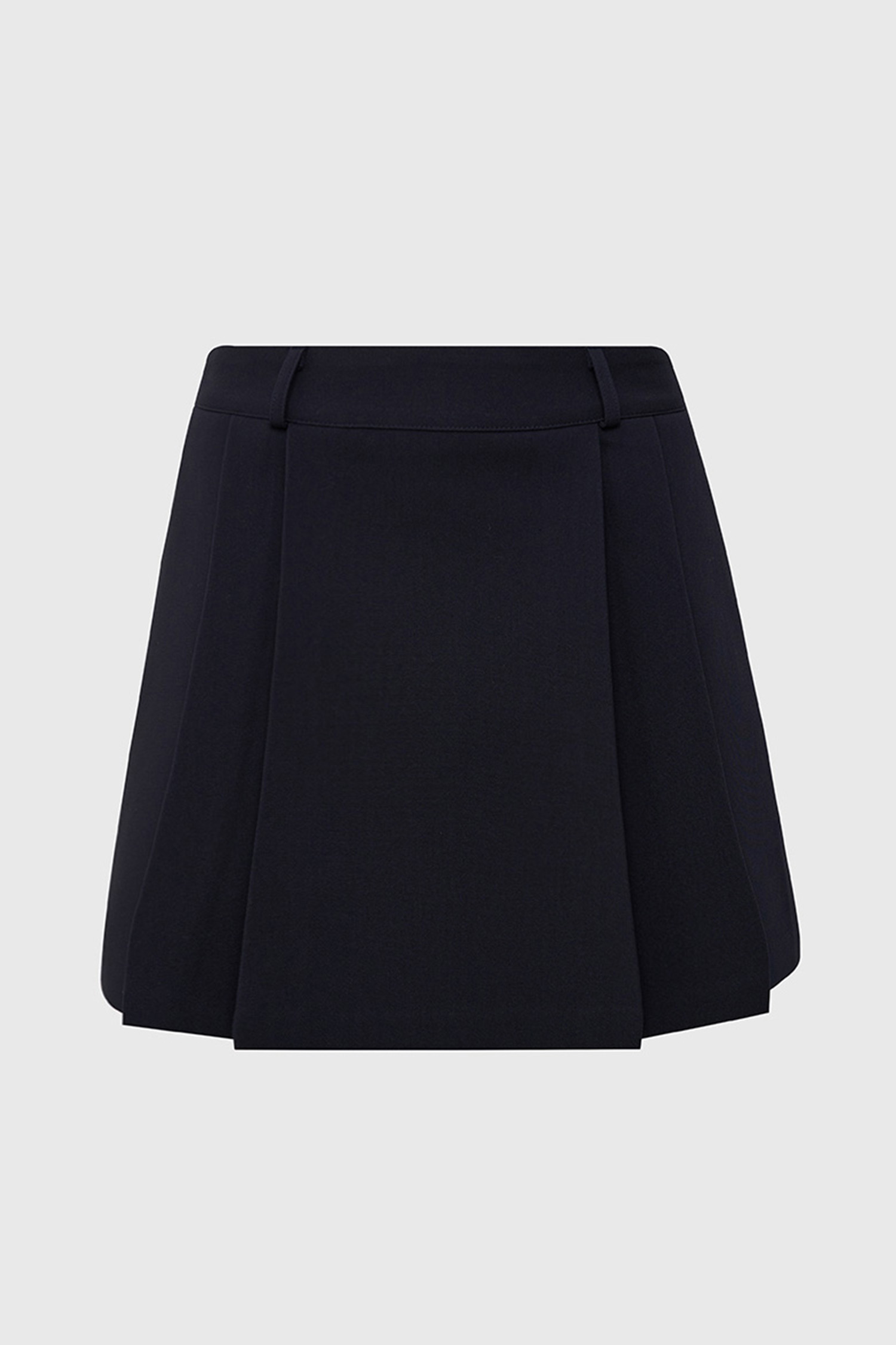 Two pintuck mini pleats skirt - navy
