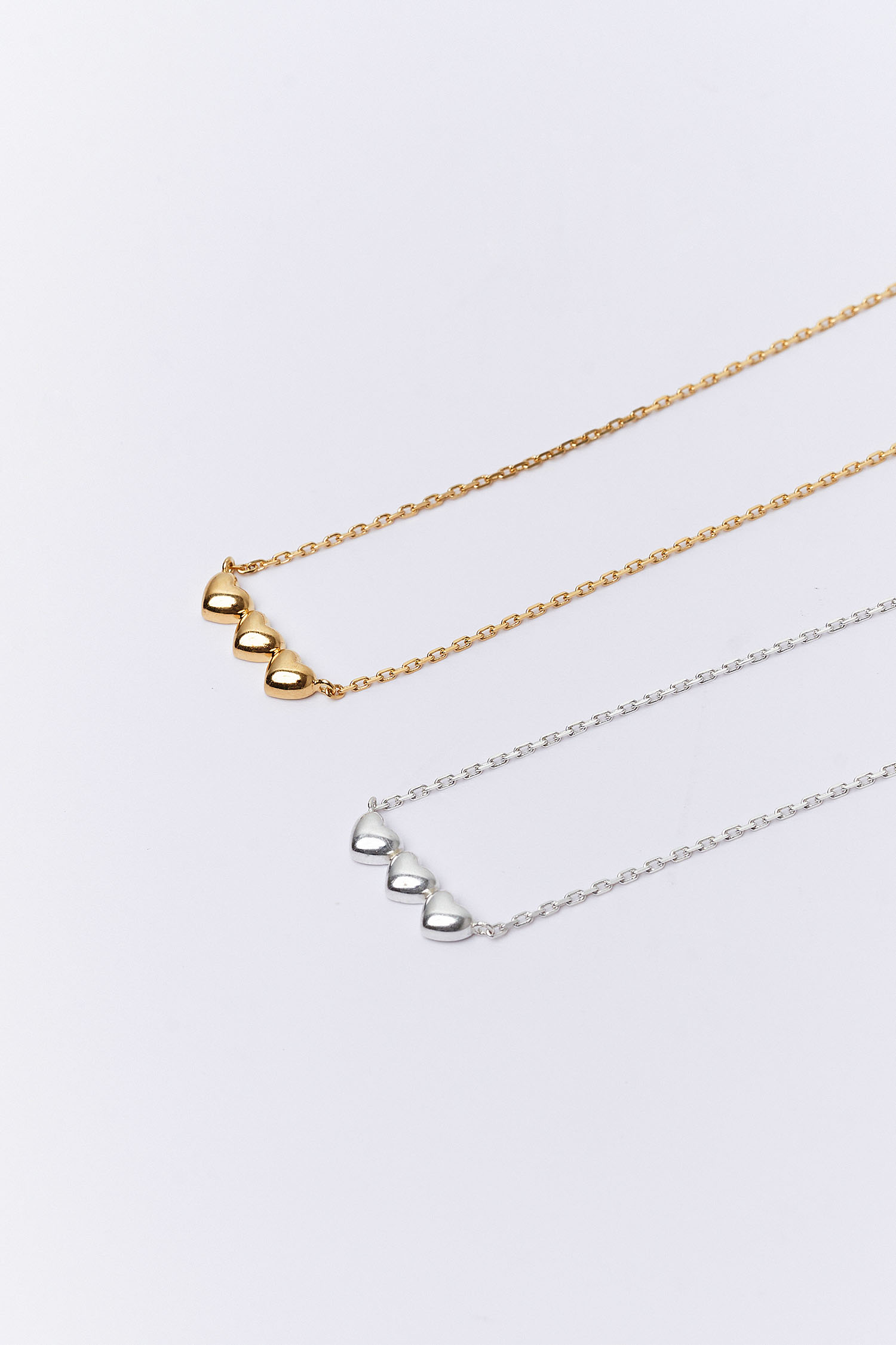 Triple mini heart necklace - 2color