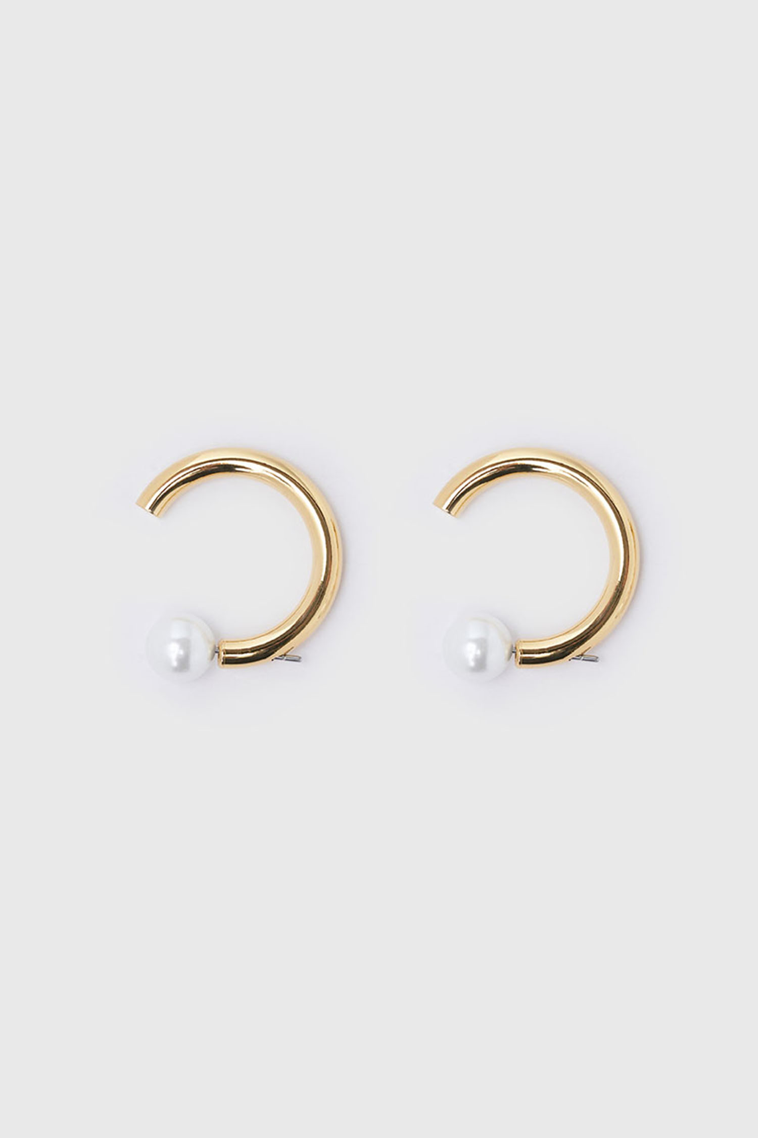 Pearl half ring earring - 2color