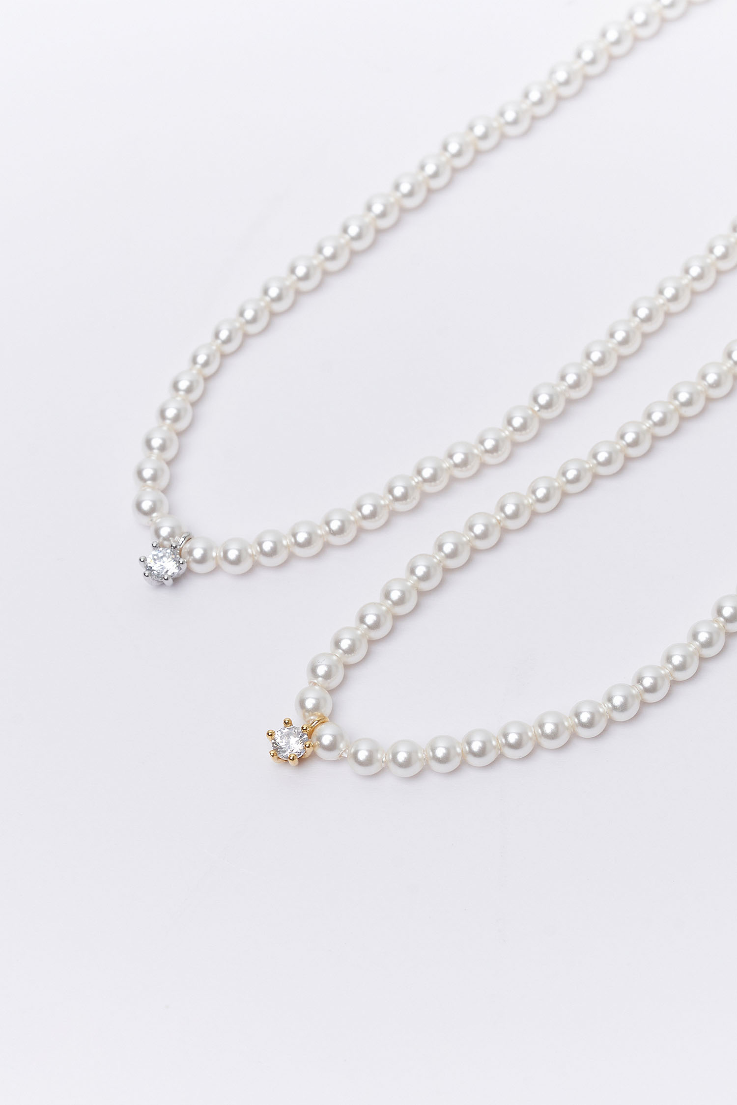 Mini pearl cubic necklace - 2color