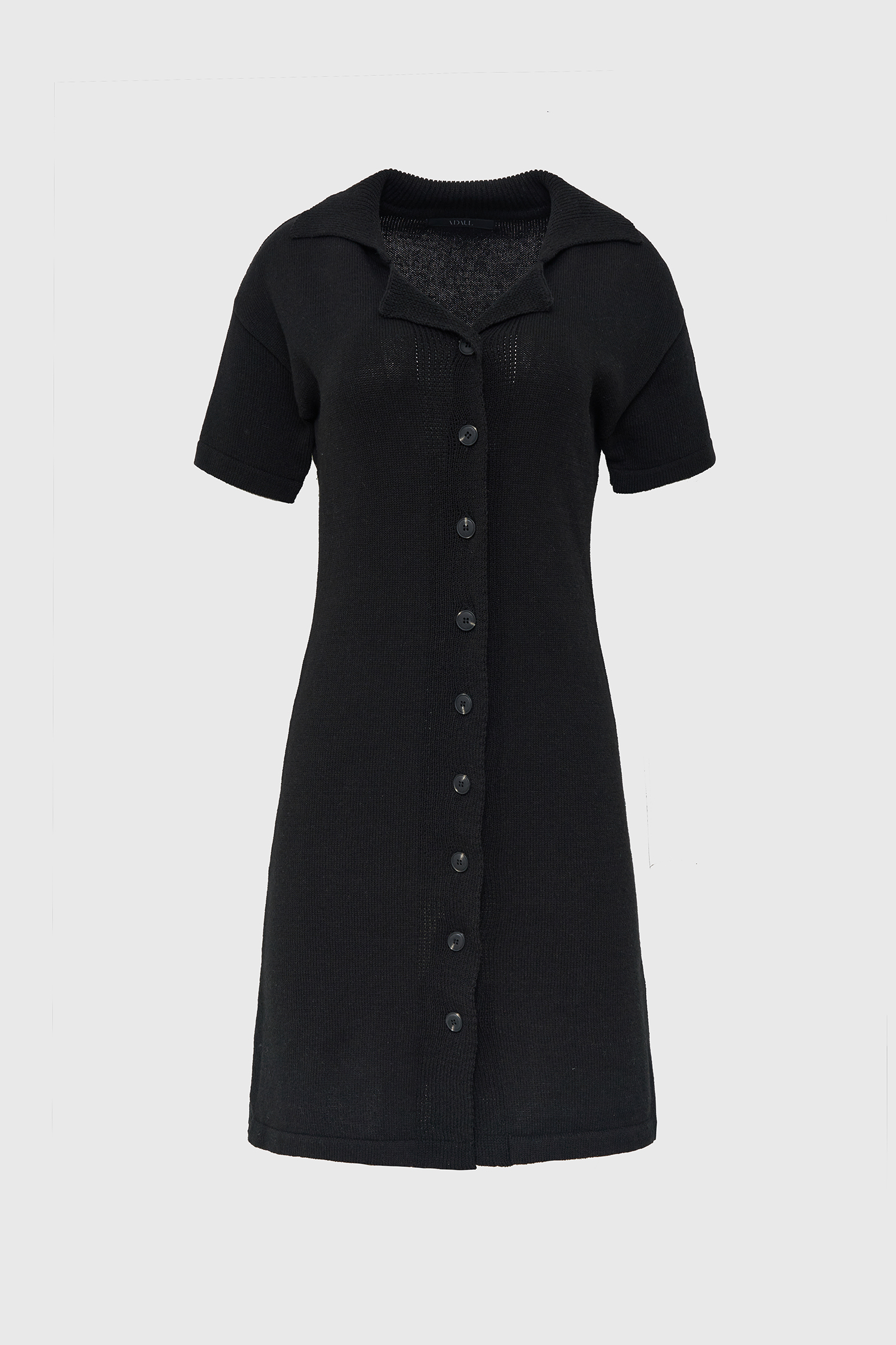 Kit button slim midi dress - black