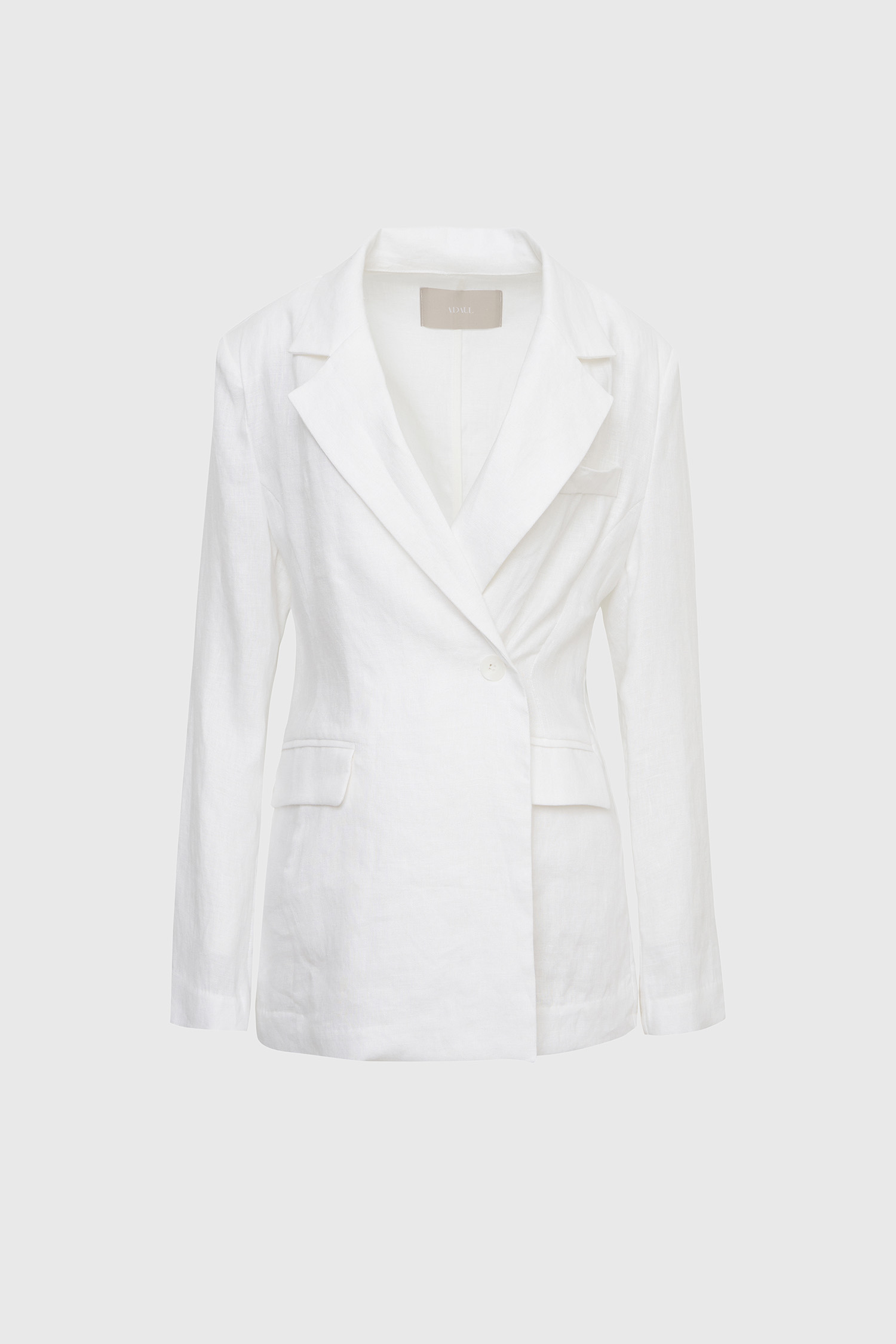 Linen two button point jacket - white