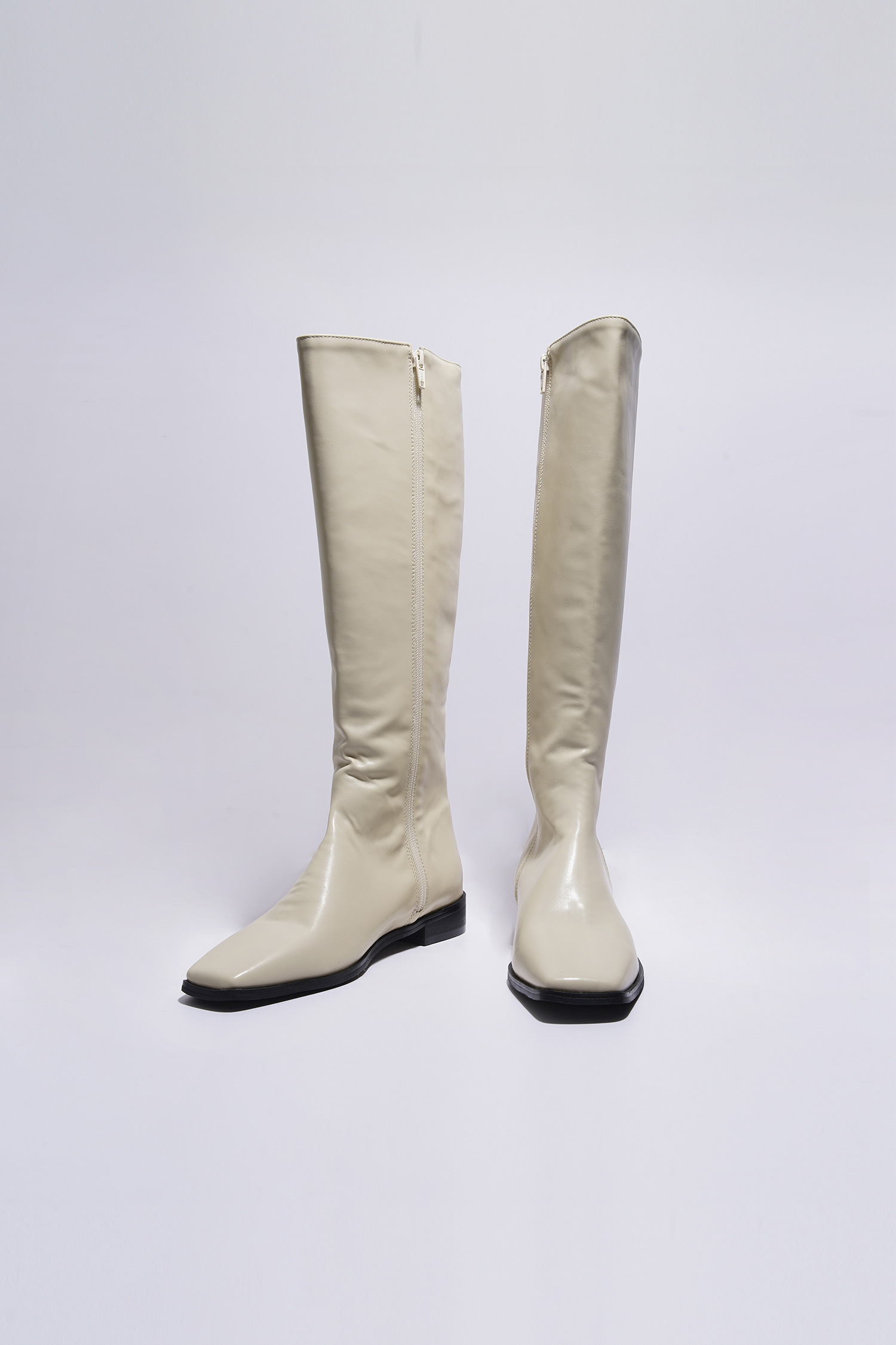 Clair square boots - ivory