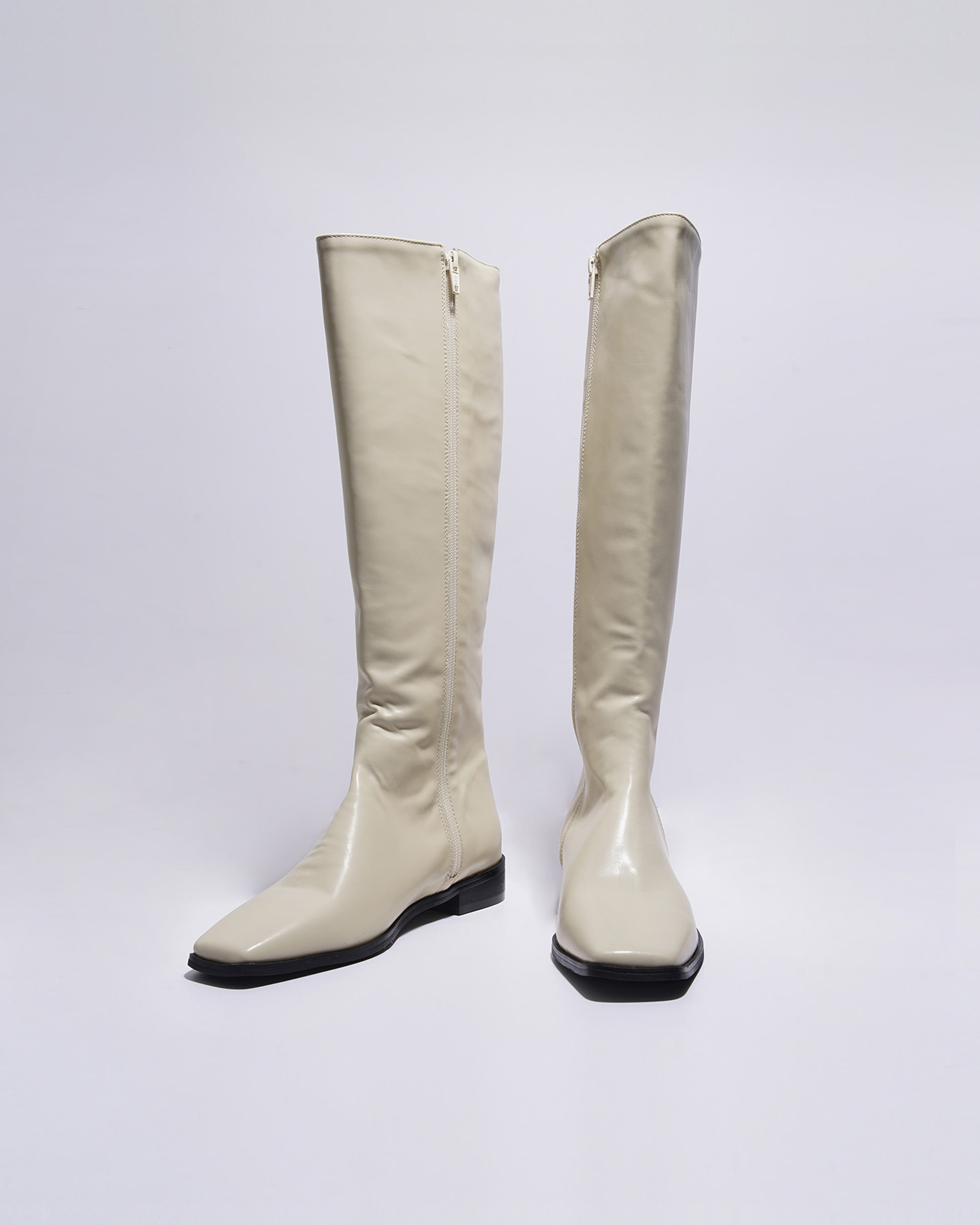 Clair square boots - ivory