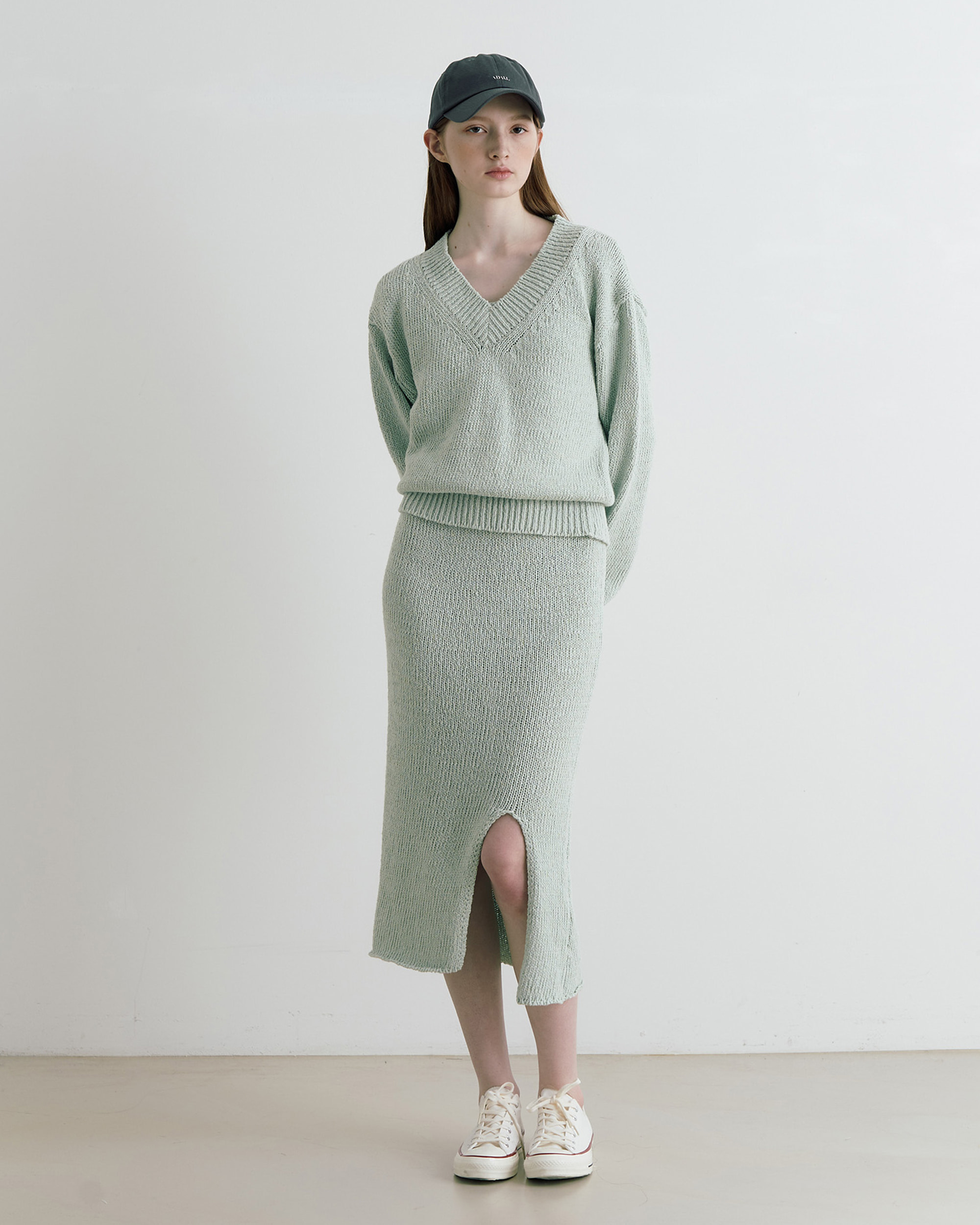 Snug daily knit dress set - mint