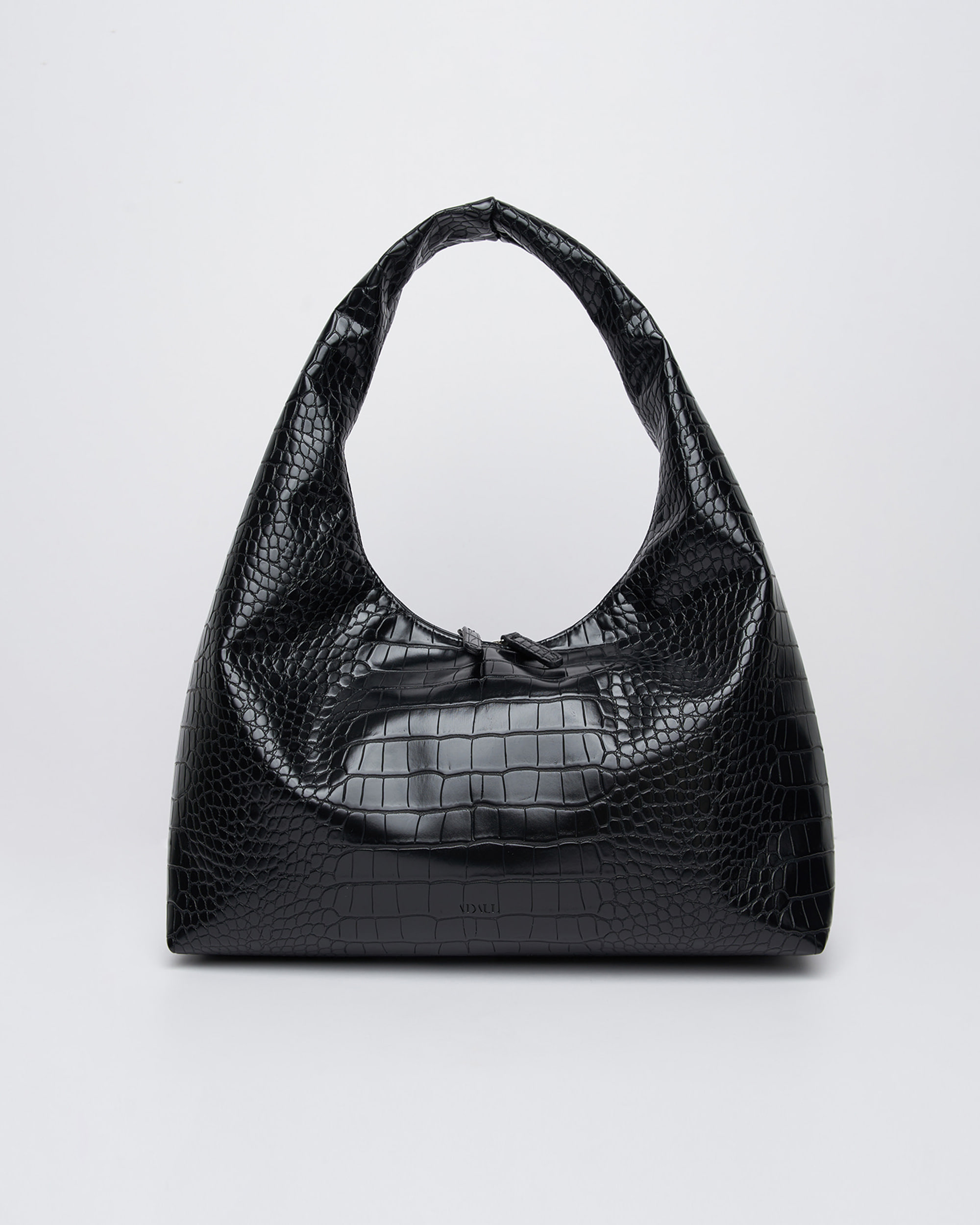 Croco shopper bag - black